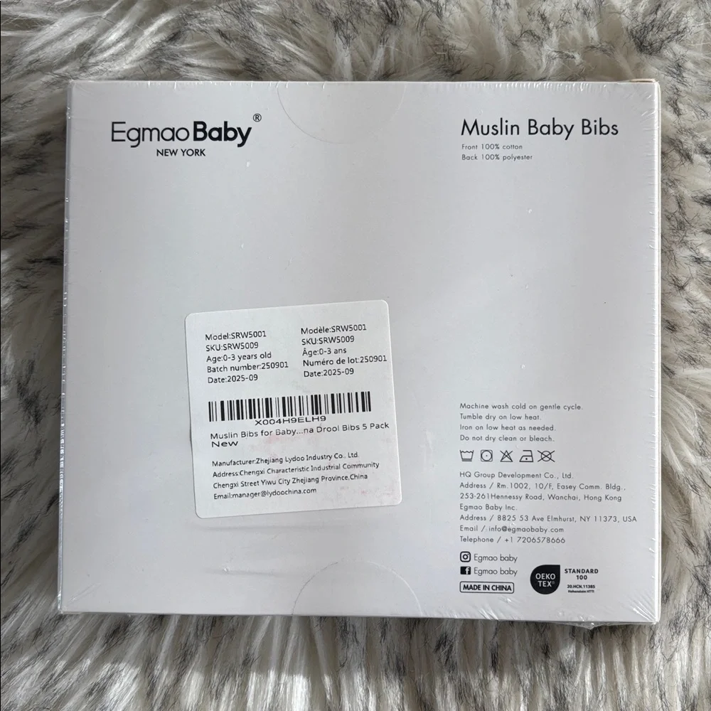 NWT Egmao Baby Muslin Baby Bibs 5-Pack